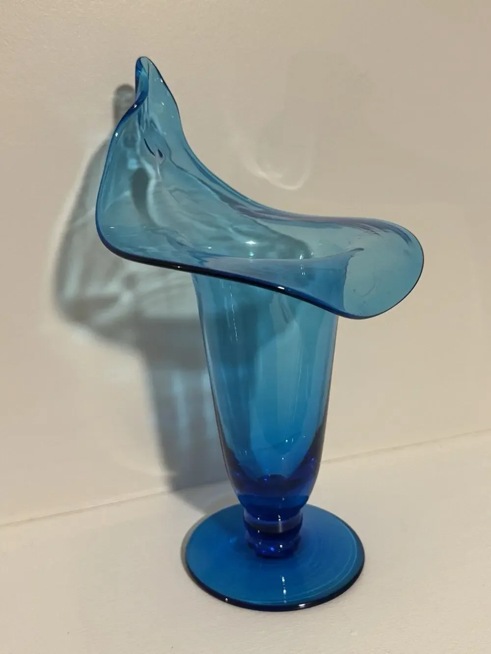 Vintage Art Deco Glass Vase Blue